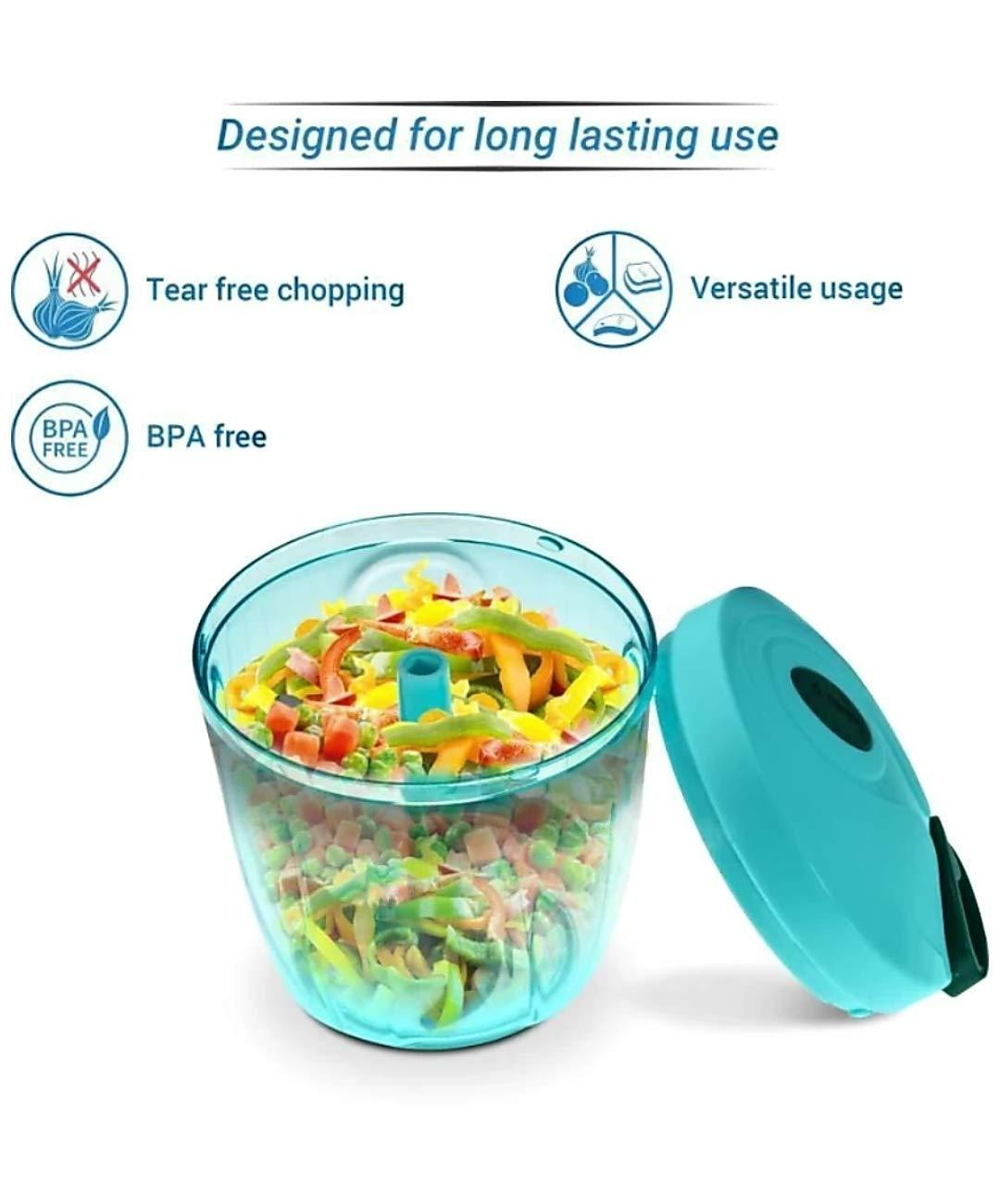 0065 Manual Stainless Steel Compact Extra Sharp Hand Held Vegetable Chopper/Slicer with 5 Blades (750 ml) - SkyShopy 0065 Manual Stainless Steel Compact Extra Sharp Hand Held Vegetable Chopper/Slicer with 5 Blades (750 ml) - SkyShopy
